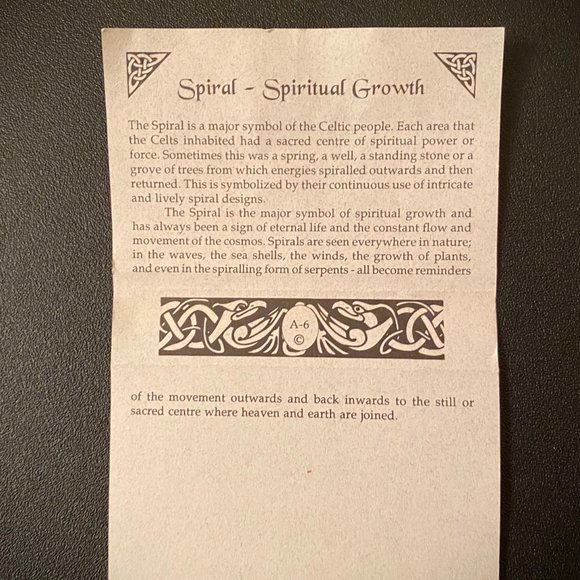 Hand-crafted Porcelain Celtic Lapel Pin or Tie Tack, Spiral Symbol, NWOT - Picture 5 of 6